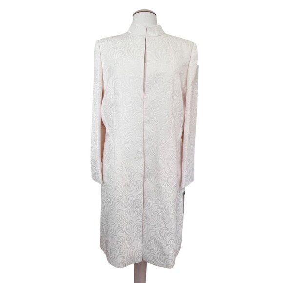 Tahari Arthur S. Levine Ivory Brocade Coat Dress Set Elegant Formal Wear 16 NWT - Picture 1 of 13